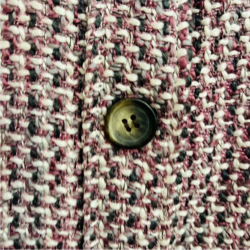 Women’s Talbots Purple Grey Tweed Button Front Wool Blend Blazer Size Petite 8 - Picture 4 of 11